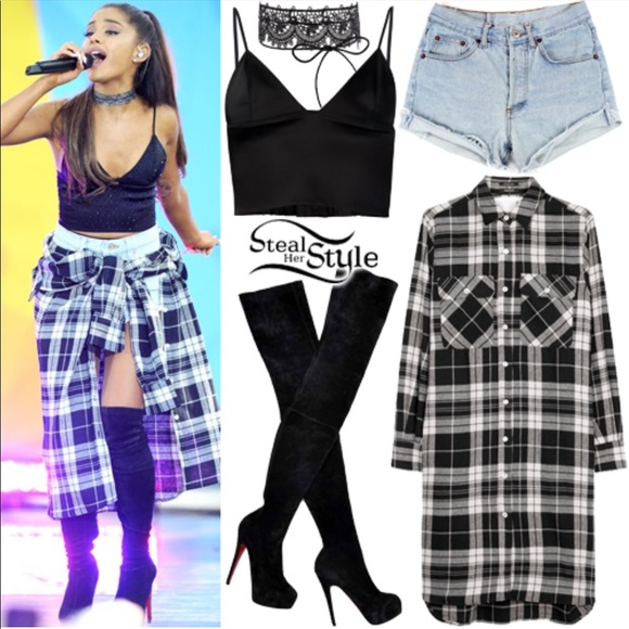 R13 Italy $1200 Wool Denim Dress Plaid Button Down - Picture 2 of 8